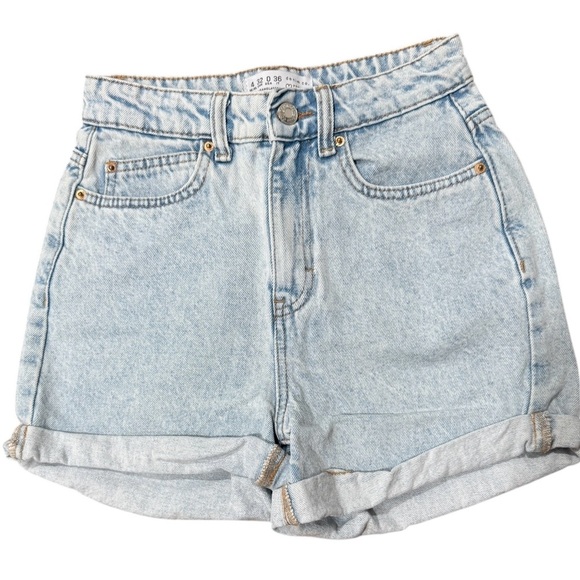 Denim Co. Primark High Rise Light Wash Jean Shorts US Size 0 Cuffed Hem - Picture 1 of 3